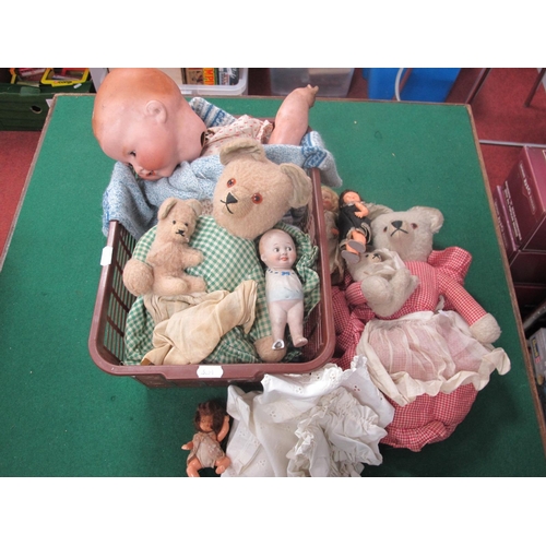 141 - A Collection of Early/Mid XX Century Dolls and Teddy Bears, to include Armand Marseille bisque head ... 