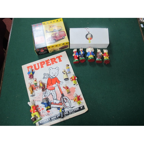 194 - A Collection of Rupert The Bear and Friends Model Figures, metal characters noted, together with a b... 