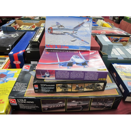 249 - Four Boxed Plastic Model Military Aircraft Kits by AMT, Heller, Tamiya, to include AMT #8615 X/YB-35... 