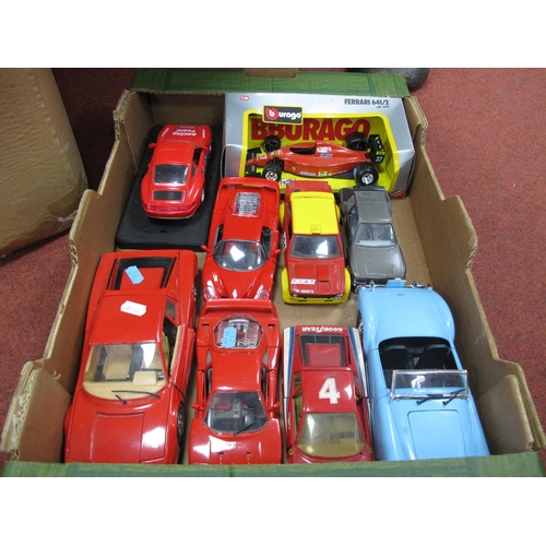 274 - Ten Diecast Model Sports and Racing Cars, by Burago, Polistil, Majorette and other, mostly 1:24th/1:... 