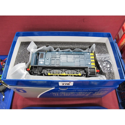 278 - A Dapol #7D-008-010 'O' Gauge Class 08 Diesel Electric Locomotive, BR blue, R/No D316, no ladders, b... 