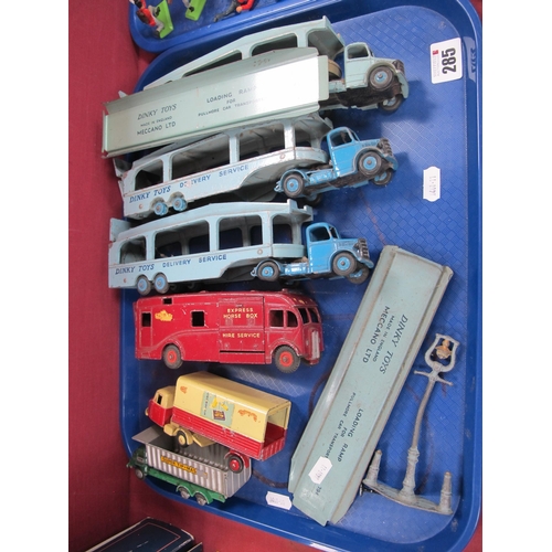 285 - Six Diecast Model Commercial Vehicles, by Dinky, Budgie to include #582 Pullmore Car Transporter (3)... 