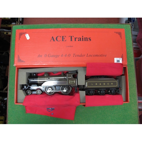 30 - An Ace Trains 'O' Gauge/7mm 2006 Celebration Class 3 Rail 4-4-0 Steam Locomotive with Six Wheel Tend... 