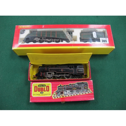 309 - A Hornby Dublo 'OO' Gauge/4mm 2 Rail Class A4 Steam Locomotive with Eight Wheel Tender, BR green R/N... 