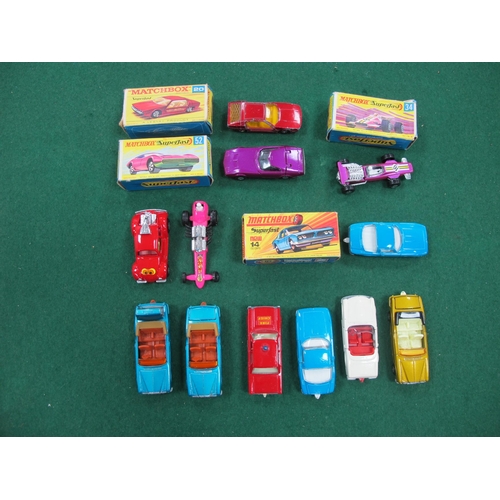 315 - Twelve Matchbox (Lesney) Diecast Model Vehicles, including boxed Superfast No 34 Formula 1 Racing Ca... 