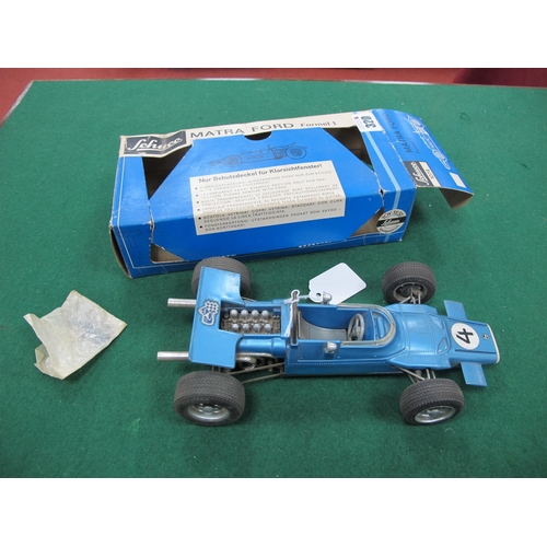 320 - A Schuco Matra Ford Formel 1 (Formula One) No. 1074 Clockwork Model Racing Car, light metallic blue ... 