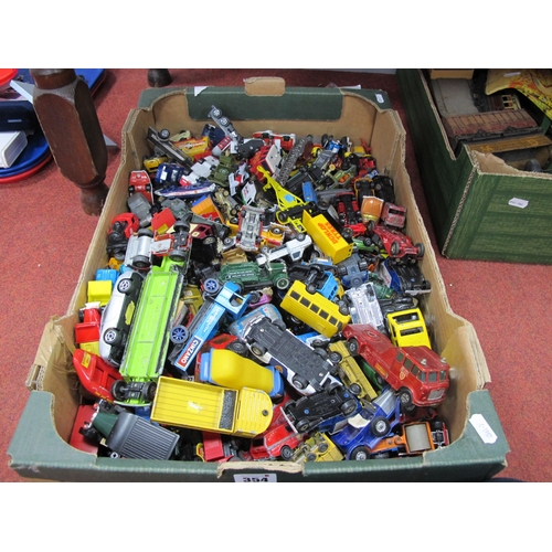 354 - A Collection of Playworn Diecast Model Vehicles, by Matchbox, Corgi, Lledo and other, one box.