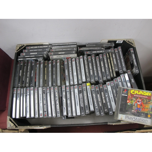 372 - Approximately Sixty Playstation One (PS 1) Games, to include Grand Turismo 2, Crash Bandicoot, Theme... 