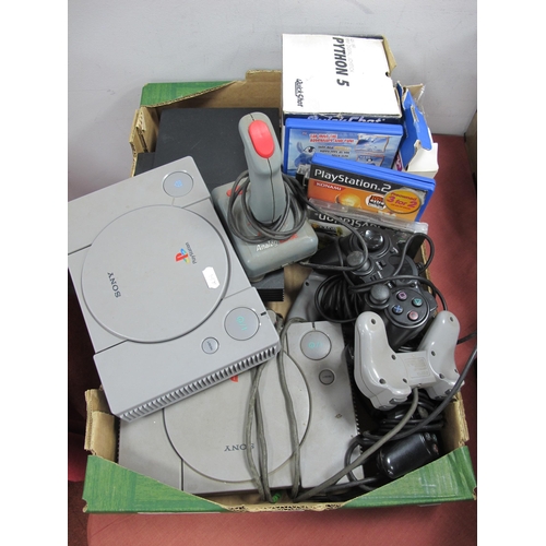 382 - Sony Playstation Interest, comprising of two PS One (PS1) Games Consoles, a Playstation Two (PS2) Ga... 