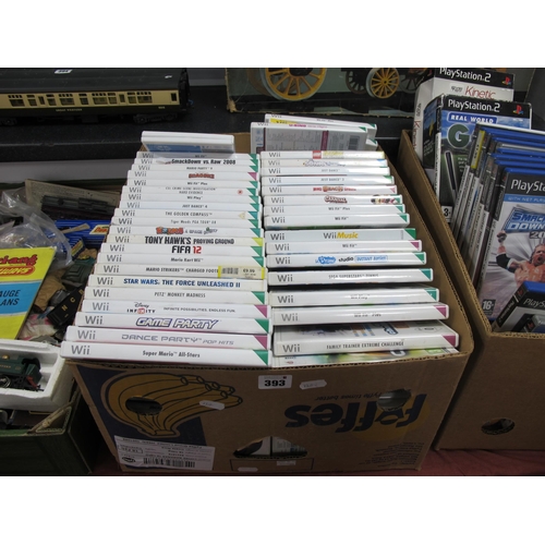 393 - Approximately Ninety Nintendo WII Games, to include Super Mario Allstars, Mario Party 9, How To Trai... 