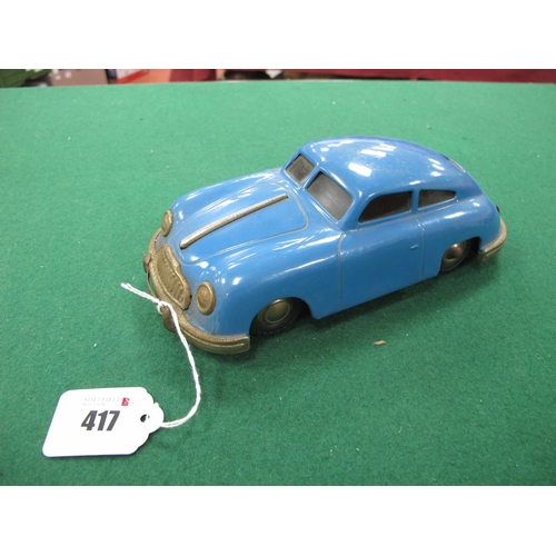 417 - A Mid XX Century Gescha (West Germany) Six Mobil Tinplate Clockwork Car,  No. 557, blue paint work, ... 