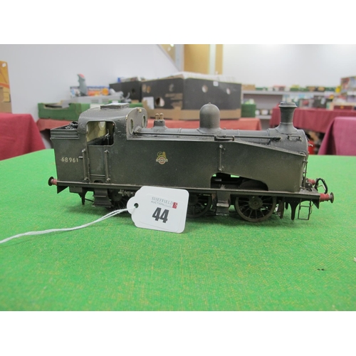 44 - A Kit Built 'O' Gauge/7mm Gresley Class J50 0-6-0 Steam Tank Locomotive, BR black R/No 68961, weathe... 