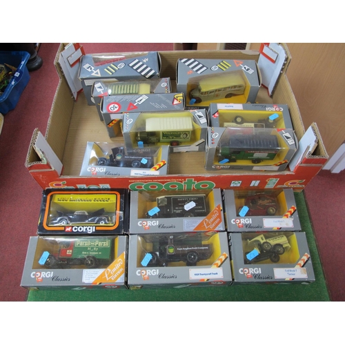 66 - Fourteen Diecast Model Vehicles, by Corgi, mostly commercial, including Thornycroft 'J' Type Bus, #C... 