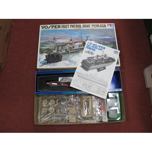 99 - Four Plastic Model Ship Kits, by Revell, Tamiya, including 1:72 Tamiya #79001-2200 Vosper Fast Patro... 