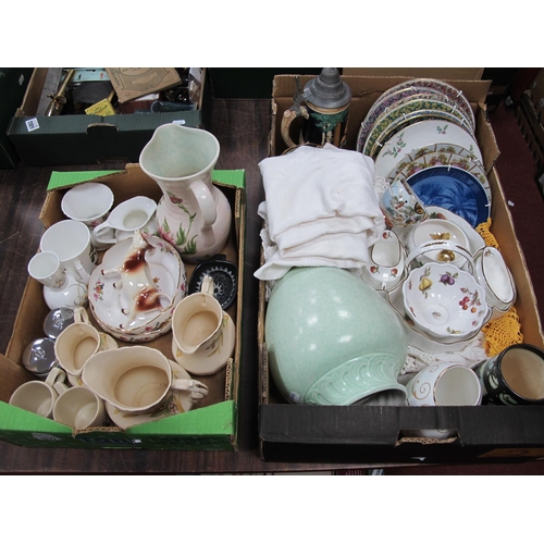 1077 - Radford Jug, 24cm high, Staffordshire Henry's trio of jugs and large vase, musical stein and various... 