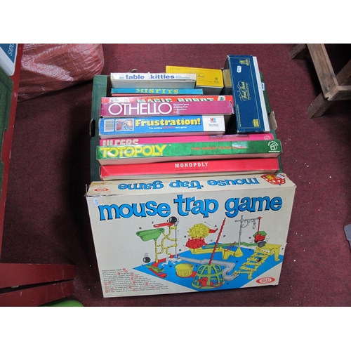 1092 - Vintage Board Games, to include Mouse Trap, Monopoly, Totopoly, Scrabble,and Trivial Pursuit (12):- ... 