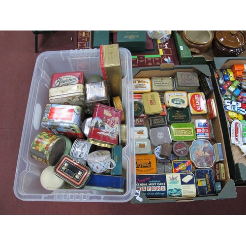 1096 - Tins, including Boots First Aid, Oxo, Gees Linctus, Players etc approx 60:- Two Boxes [560486]
