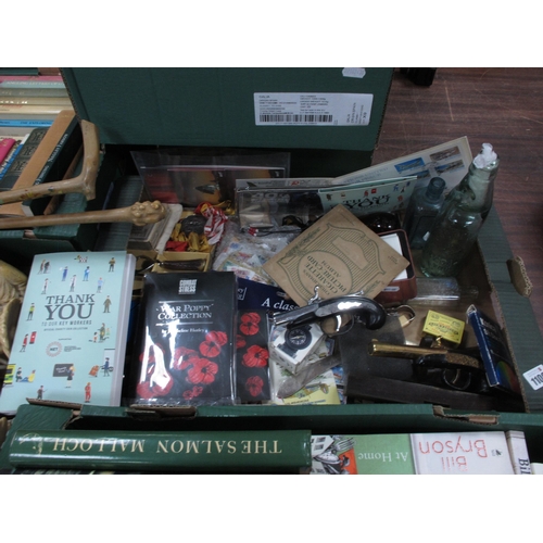 1109 - H.S Swann & son Glass Bottle, with three others, a Fossil gentleman's watch, two model guns, collect... 