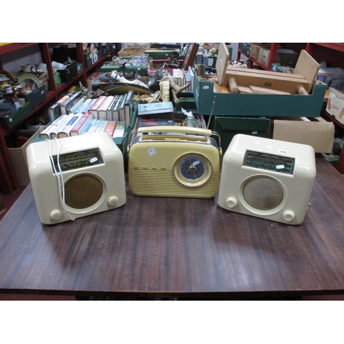 1110 - Vintage 'Bush' Cream Bakelite Radio's, type DAC 90A and together with a Bush radio.