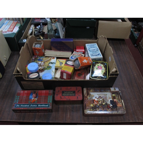 1111 - Vintage Advertising; Tins and containers, including an unopened pack of 1908 'Snowdrift' salt, an un... 