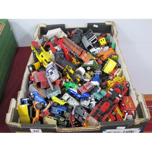 412 - A Quantity of Diecast, Plastic, Model Vehicles, by Corgi, Matchbox, Lledo and Other, playworn:- One ... 