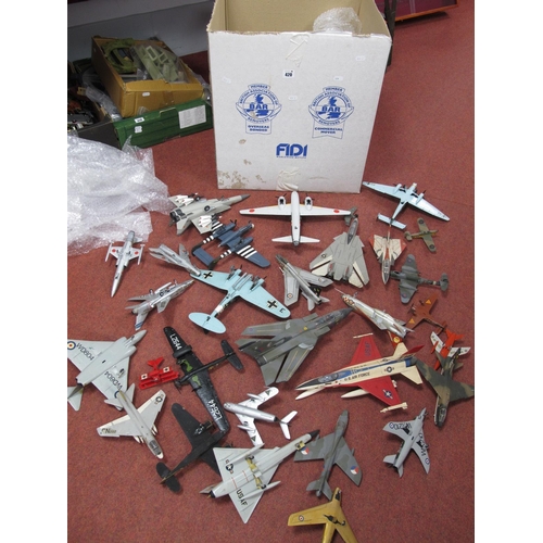 420 - Large Quantity of Built and Painted Plastic Model Kit Aircraft, mainly Military aircraft noted:- One... 