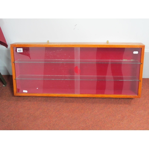 422 - A Wooden Construction Glazed Wall Cabinet Suitable for Displaying Model Railway, Diecast Model Vehic... 