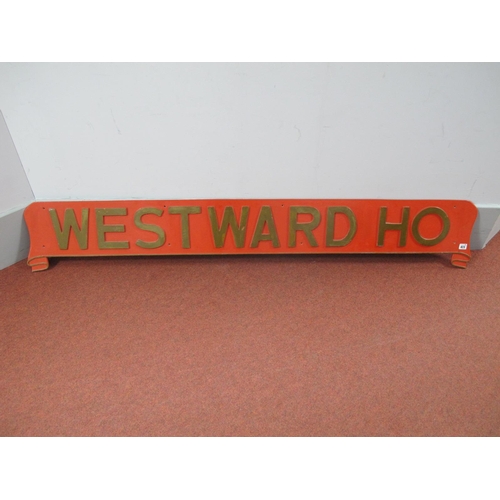 423 - Three Scratch Built Wooden Construction Replica Locomotive Name Plates: Westward Ho, Cerestar and Th... 