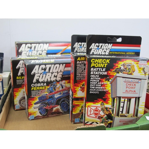 448 - Four Boxed Circa 1980's Action force Plastic Vehicles by Hasbro, comprising of Silver Mirage Motorcy... 