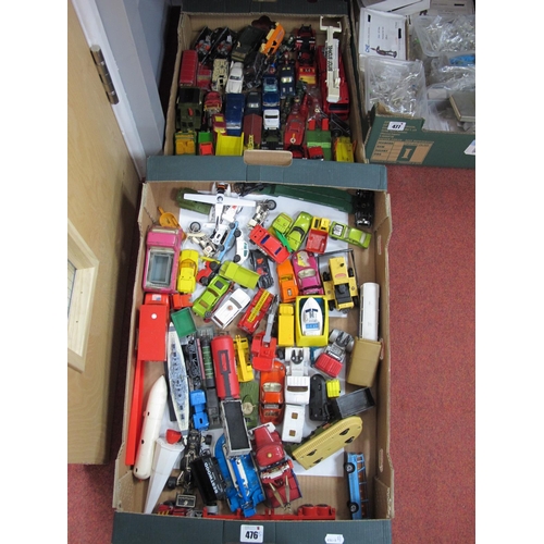 476 - A Quantity of Playworn Diecast Model Vehicles, by Matchbox, Spot On, Dinky Toys, Corgi and other:- T... 