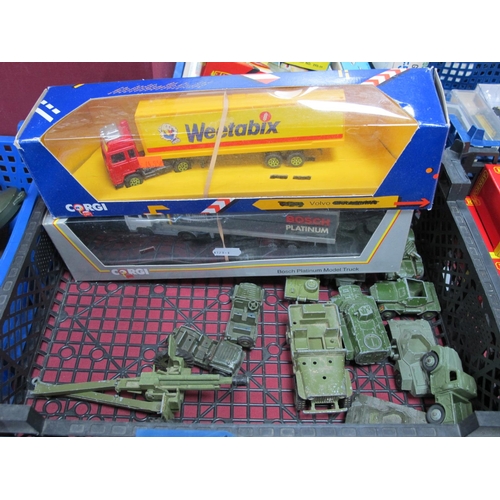 552 - A Quantity of Diecast Model Military Vehicles by Dinky, playworn, together with two boxed Corgi diec... 