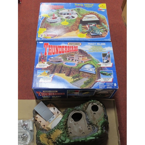 604 - Two Thunderbirds Tracy Island Electronic Playset, by Matchbox and Vivid Imaginations, unchecked for ... 