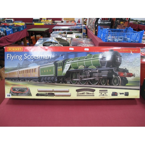 619 - A Boxed Hornby R1072 Flying Scotsman train Set, appears little used, appears complete, no guarantee ... 