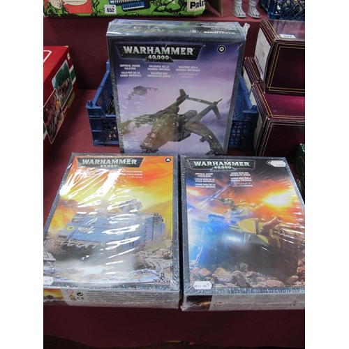 626 - Three Boxed Warhammer 40,000 Space Vehicle Kits, comprising of Space Marine Razorback, Imperial Guar... 