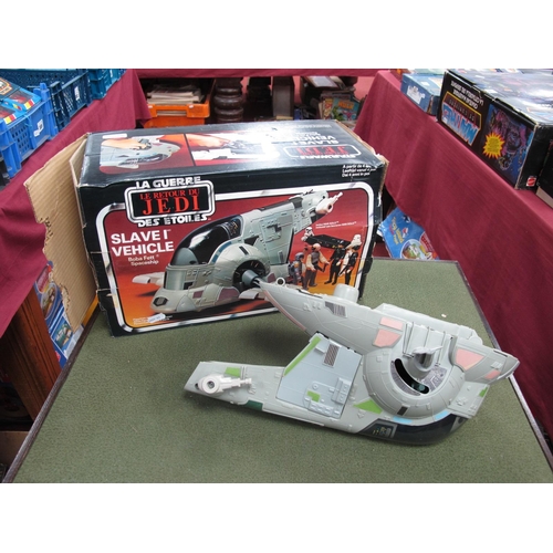 644 - A Kenner Star Wars Return of The Jedi Slave I Vehicle, Boba Fett Spaceship, small parts missing, box... 