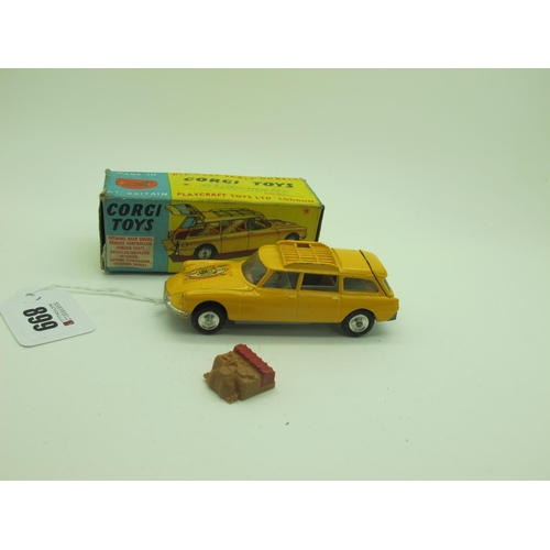 899 - A Corgi Toys No 436 Boxed Diecast Model Citroen Safari ID19, yellow body with 'Wildlife Preservation... 