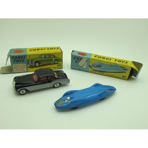 903 - Corgi Toys: Two Boxed Vehicles - 153 Proteus - Campbell 'Bluebird' Record Car and 224 Bentley Contin... 