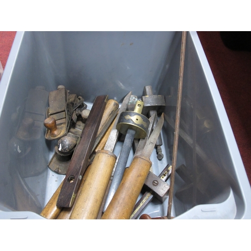 1126 - Vintage Sorby, Mortice Chisels, scribe, planes, mortice gauges, etc:- One Box.