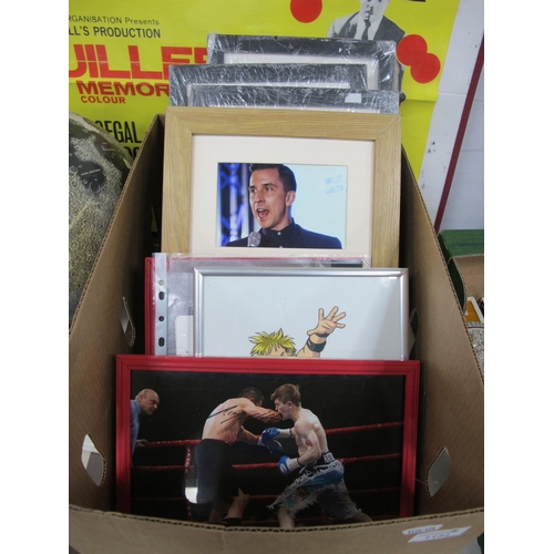 1154 - Signatures of mainly boxers to include Richie Woodhall, Ken Buchanan, John H Stracey, Herol Graham a... 