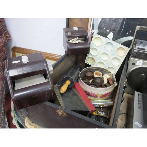 1169 - Vauxhall Vanity Mirrors, Rover sign, artists equipmen including Reeves colourbox No 65, Bakelite tie... 