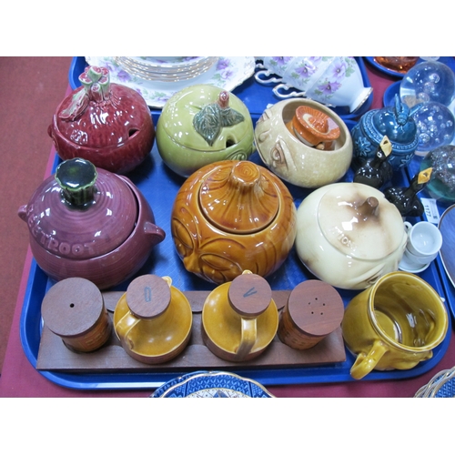 1176 - Sylvac and Other Kitchen Vases, Blackbird pie funnels, Hornsea Condiments set, etc (One Tray)