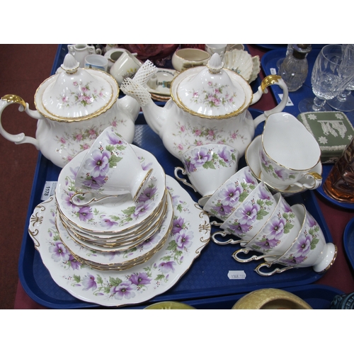 1178 - Royal Albert Victoria Rose Teapots, (second quality) x 2. Royal Standard Violetta tea service, twent... 