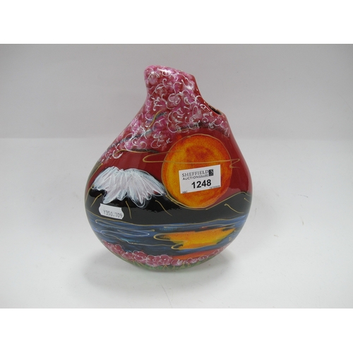 1248 - Anita Harris 'Cherry Blossom' Large Teardrop Vase, gold signed, 22cm high.