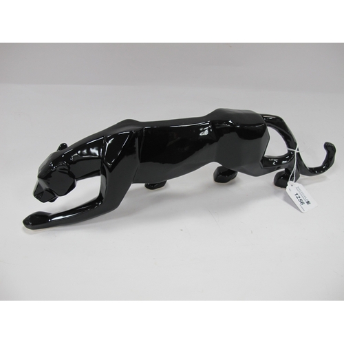 1256 - Anita Harris Model of a Black Panther, gold signed, 11.5cm high, 42cm long.