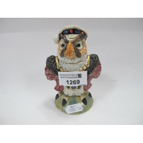 1269 - Burslem Pottery King Henry VIII Grotesque Bird, stamped Andrew Hull, inspired by the Martin Brothers... 