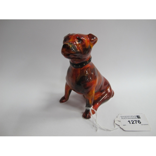 1276 - Anita Harris Model of a Brindle Staffy Dog, gold signed, 11.5cm high.