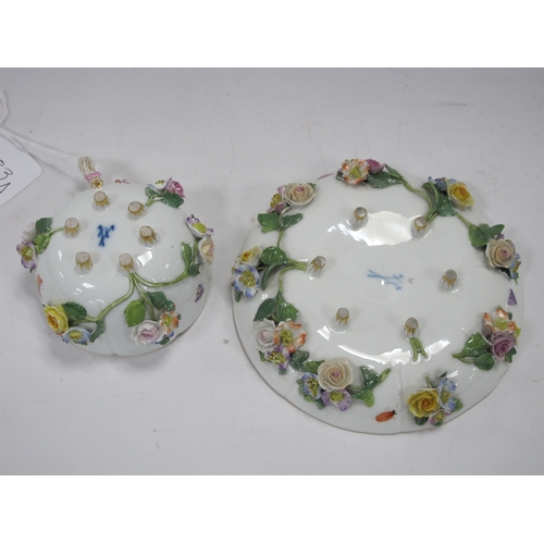 1283a - A XIX century Meissen cabinet cup and saucer painted with flowers and insects (with cross swords mar... 