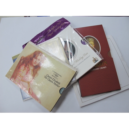 1295 - Commemorative Coin Sets 2001, 2011, 2002, Five Pounds, 2003 and Queen Mother crowns (5) [637198}