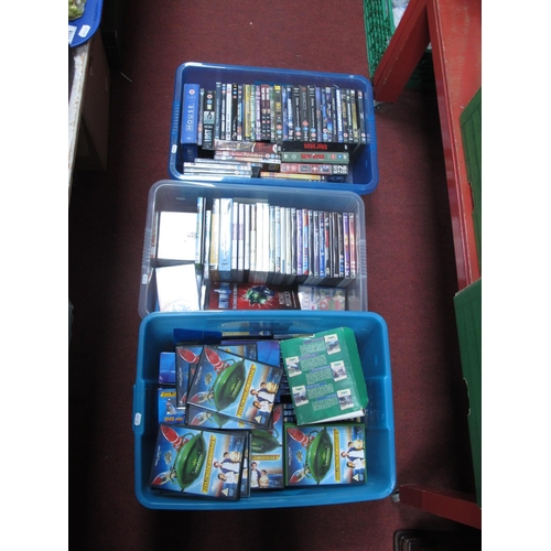 1037 - Three Boxes of DVD's, including titles such as Thunderbirds, Suprano's, Trigger Happy, The Transport... 