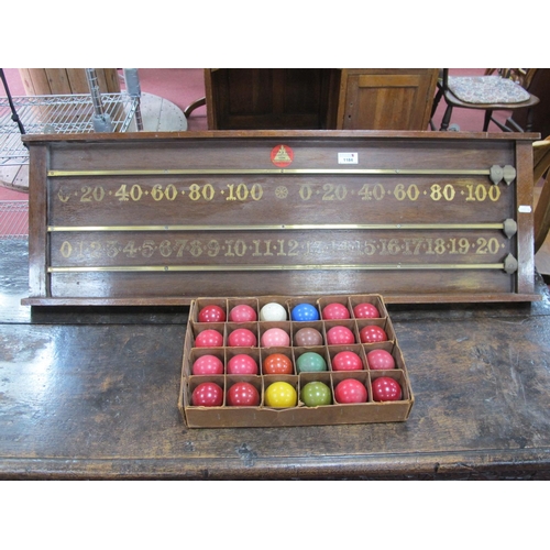 1184 - Snooker Scoreboard by B.C Smith of Rotherham, in mahogany with brass rails and pointers and gilt num... 